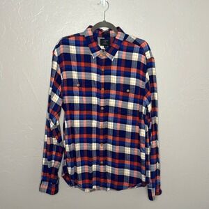 J. Crew Men's New York Flannel Long Sleeve Button Up XL slim